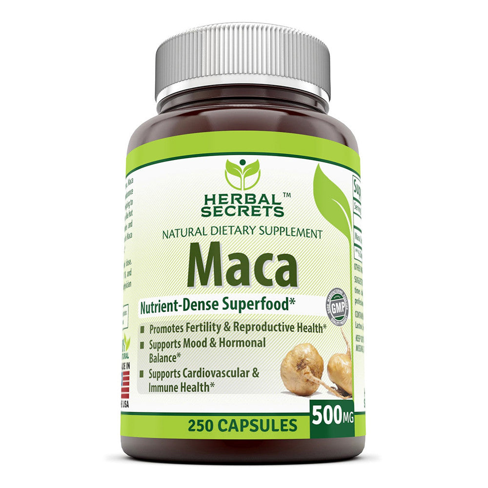 Amazing Nutrition Herbal Secrets Maca 500 Mg Veggie Capsules, 250 Ea